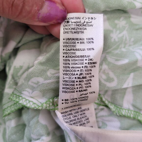 Goodthreads Women's Fluid Twill Wrap Midi Dress Green/White Floral Size XX-Large - Picture 12 of 14